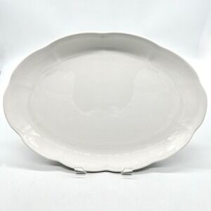 Ceramiche Cosmet Large White Scalloped Serving Platter Plate 18" Made in Italy